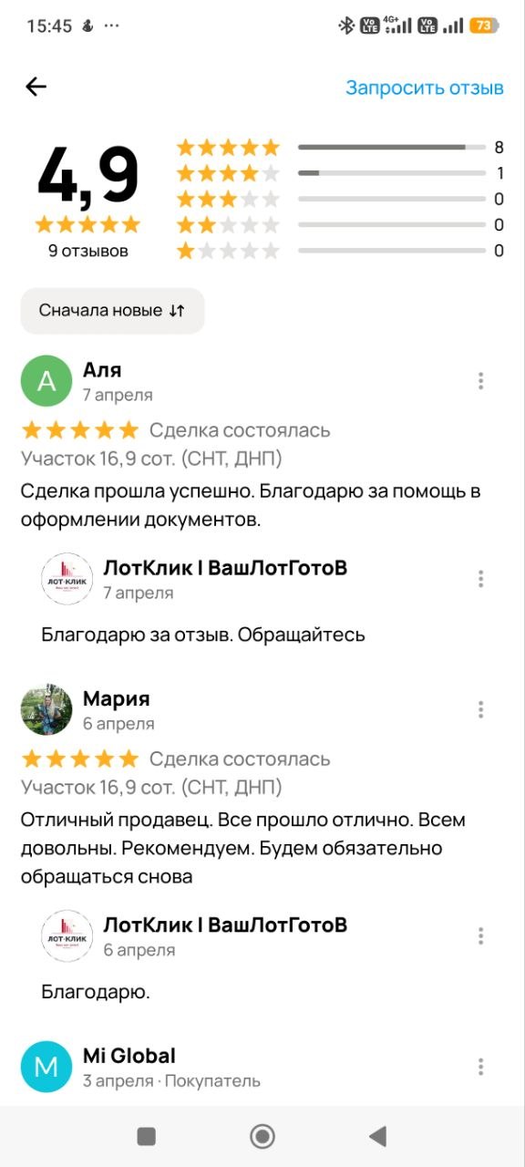 Отзывы на Авито - рейтинг 4.9